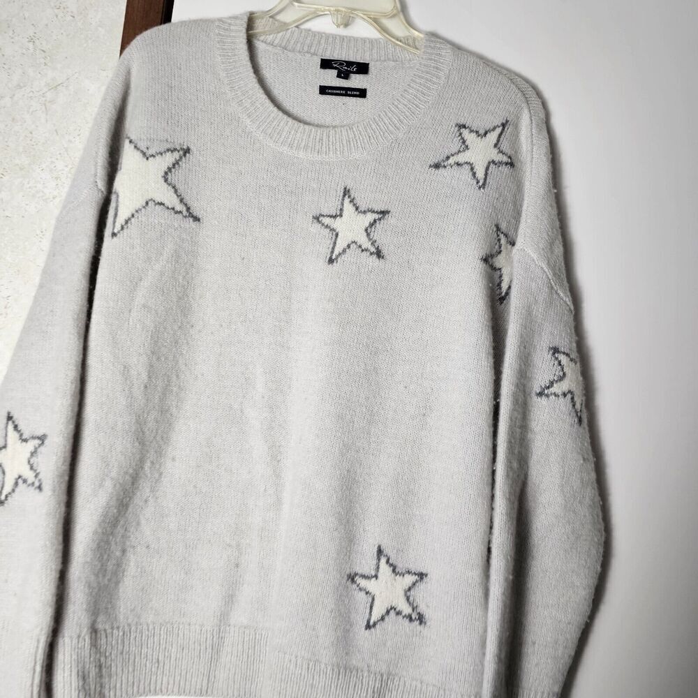 Rails Virgo Star Intarsia Sweater Grey White Wome… - image 3